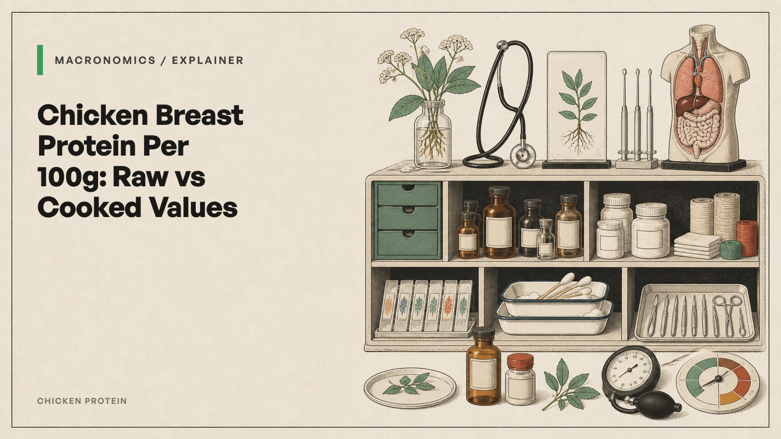 Chicken Breast Protein Per 100g: Raw vs Cooked Values